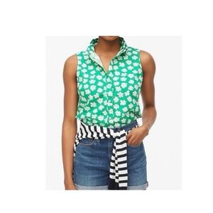 J.Crew Factory Poplin Sleeveless Blouse In Signature‎ Fit